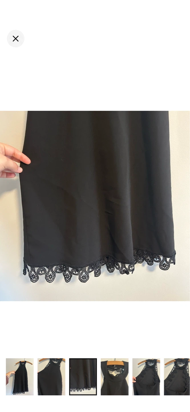 Black Halter Dress with Lace Trim - photo 3