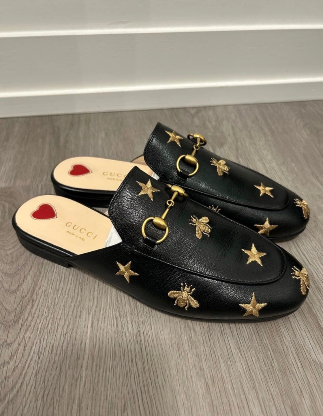 Gucci Black Leather Mules