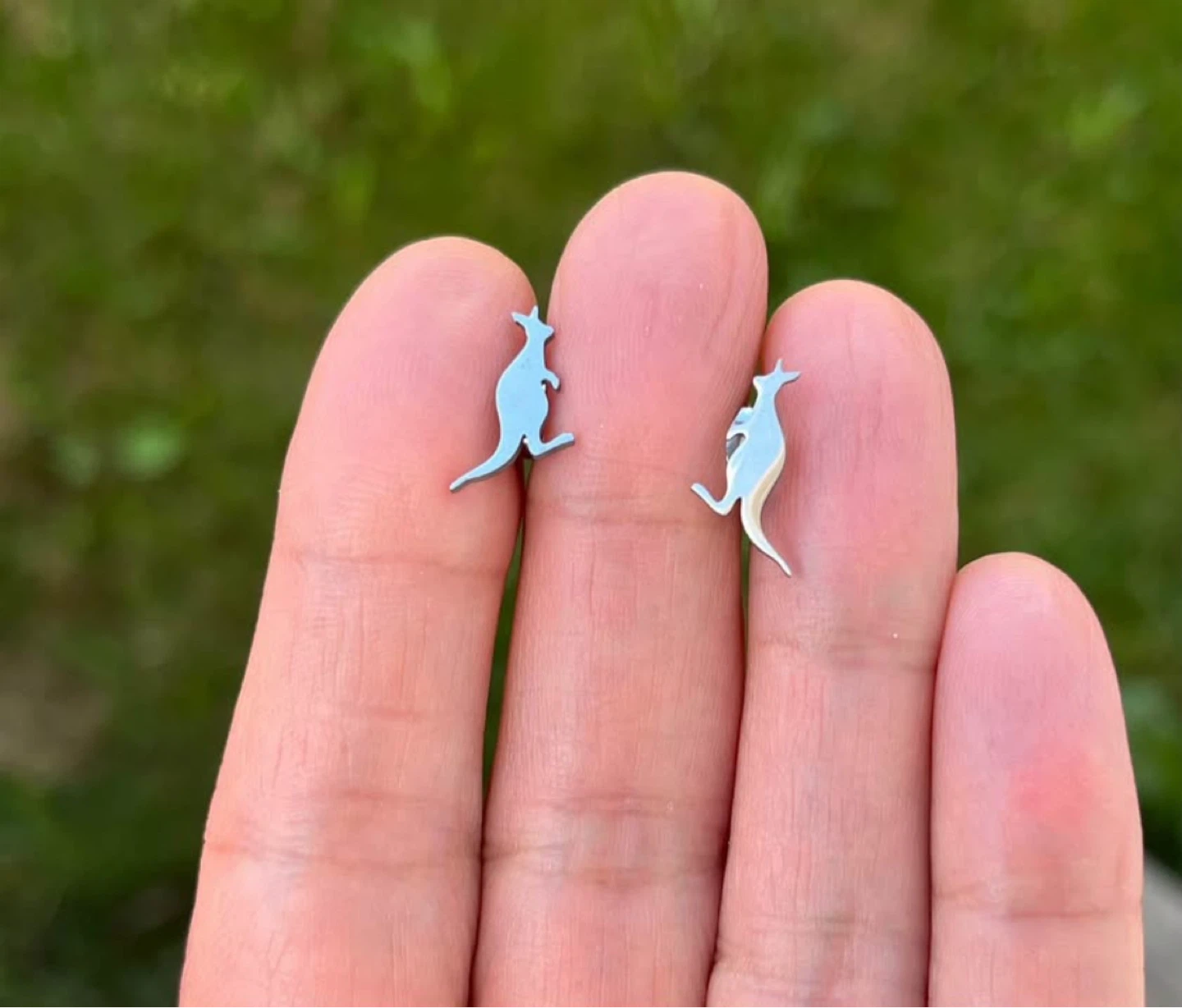 Kangaroo Stud Earrings. Small stainless steel