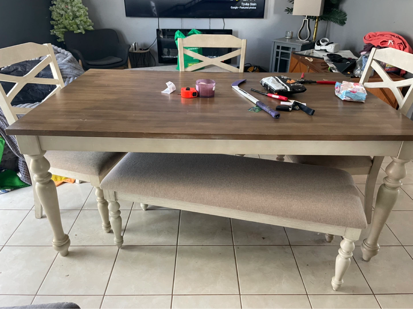 Dining Table with Bench and Chairs