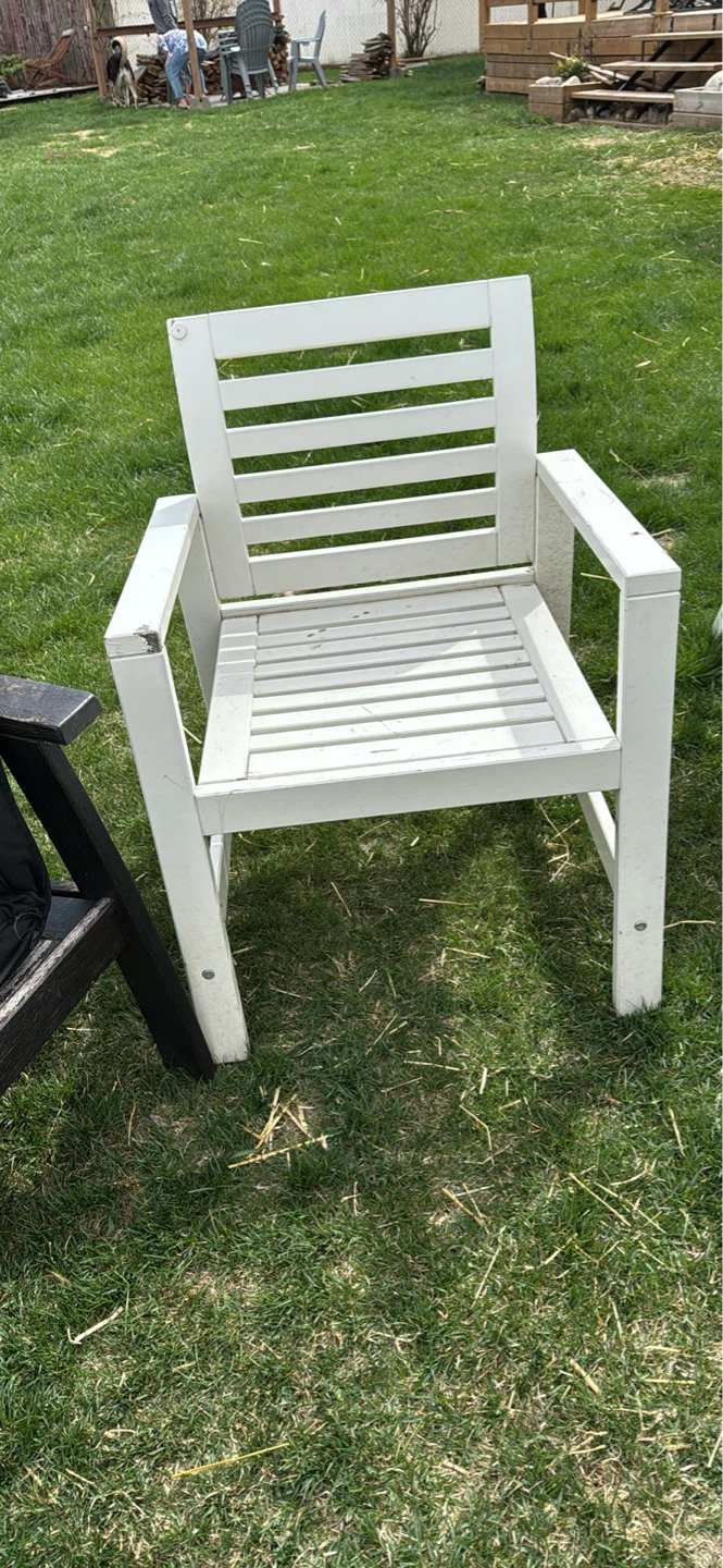 White Wooden Adirondack Chair - photo 3