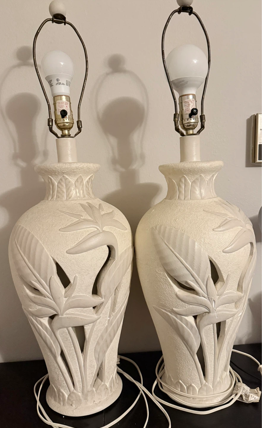 Vintage 80’s Tropical Bird of Paradise Table Lamps (Set of 2) - photo 4