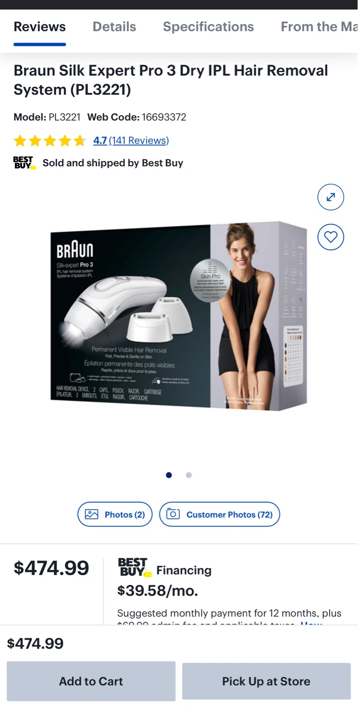 Brand New Braun Silk·expert Pro 3 IPL Hair Removal System