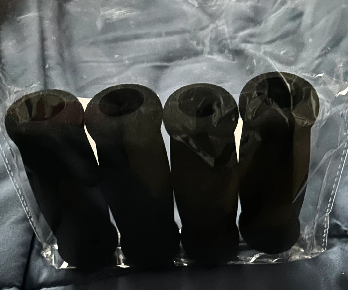 4 Pack Black Foam Grip Covers for Crutches, Bikes, Wheelchairs