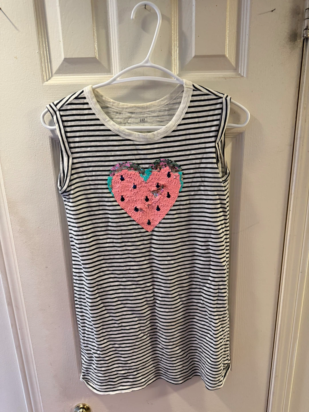 Girls' Striped Tank Dress with Sequin Heart - Gap - photo 3