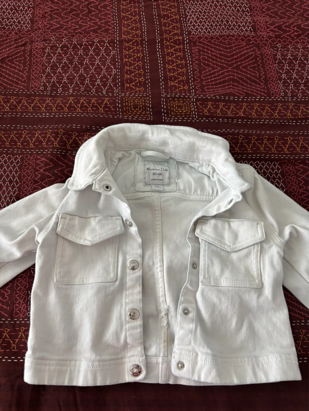 Massimo Dutti White Denim Jacket - Size 5-6 Years