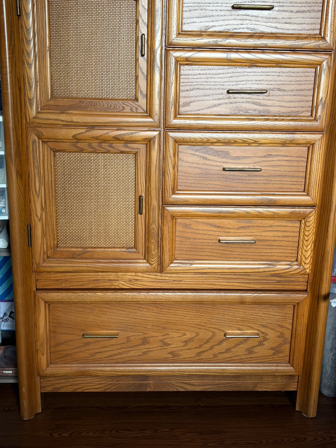 Wooden Armoire with Drawers