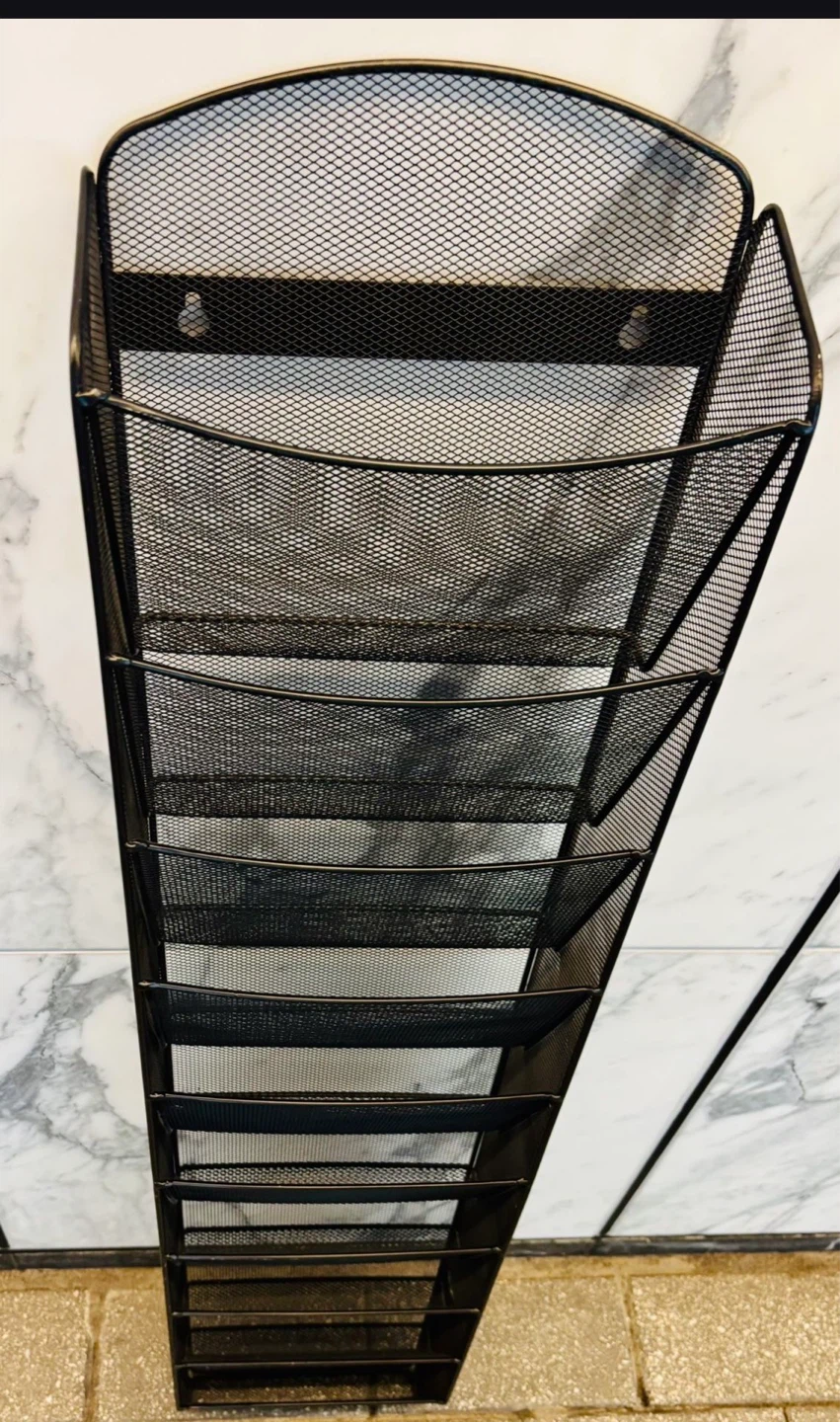 Black Mesh Wall Mount Magazine Holder - photo 2