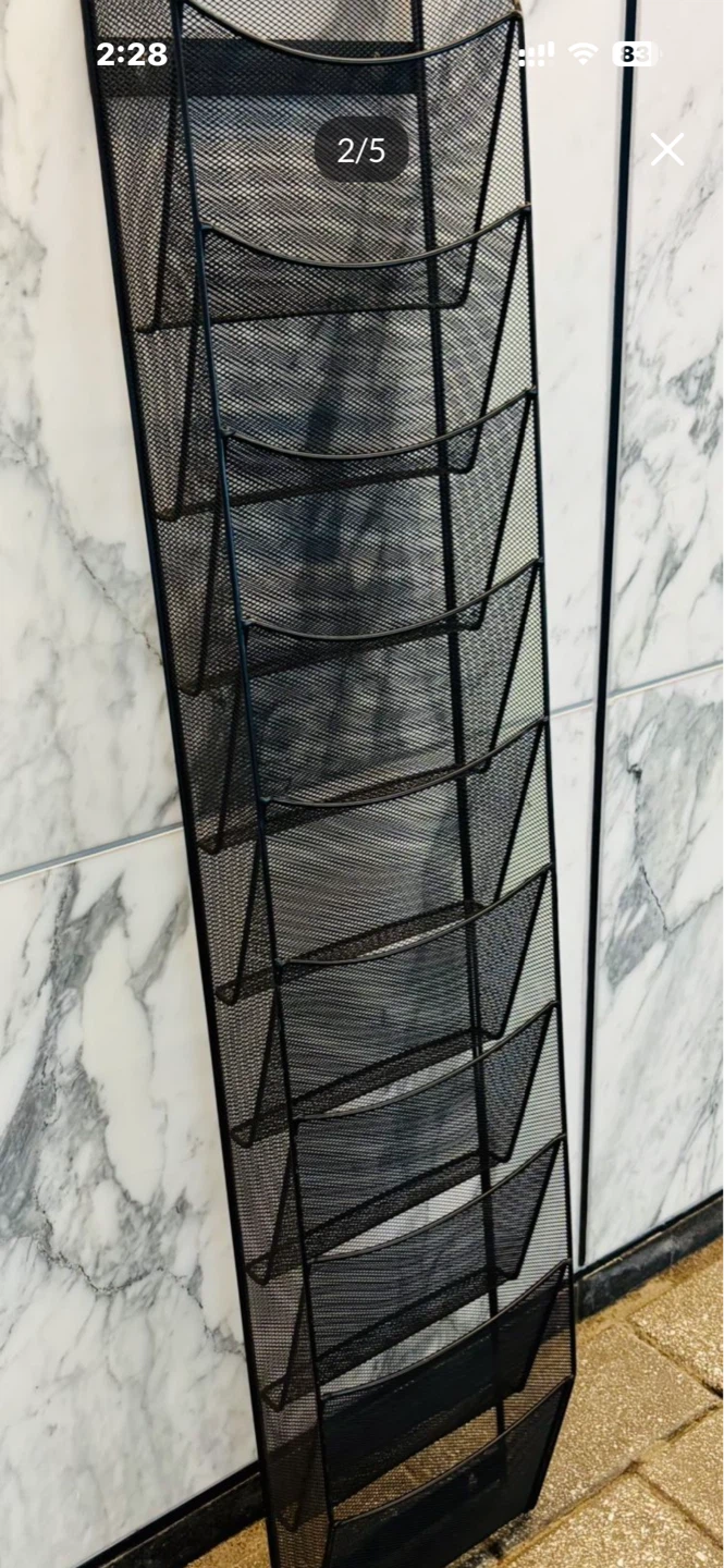 Black Mesh Wall Mount Magazine Holder