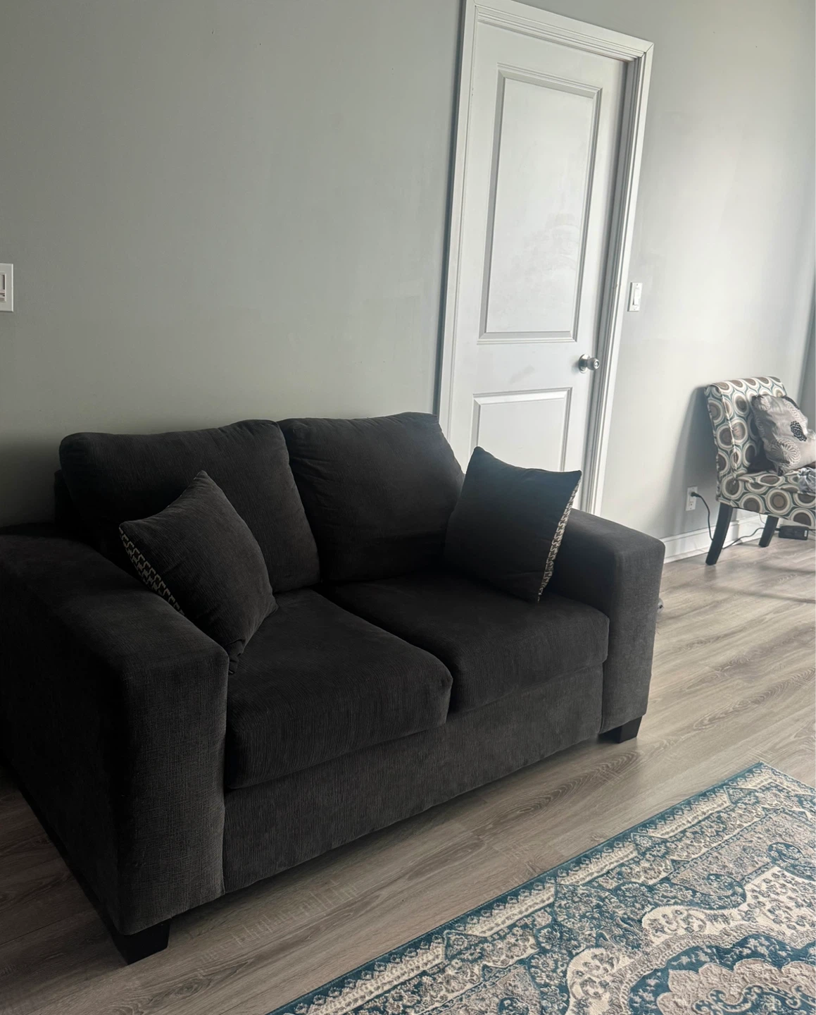 Dark Grey Loveseat Sofa