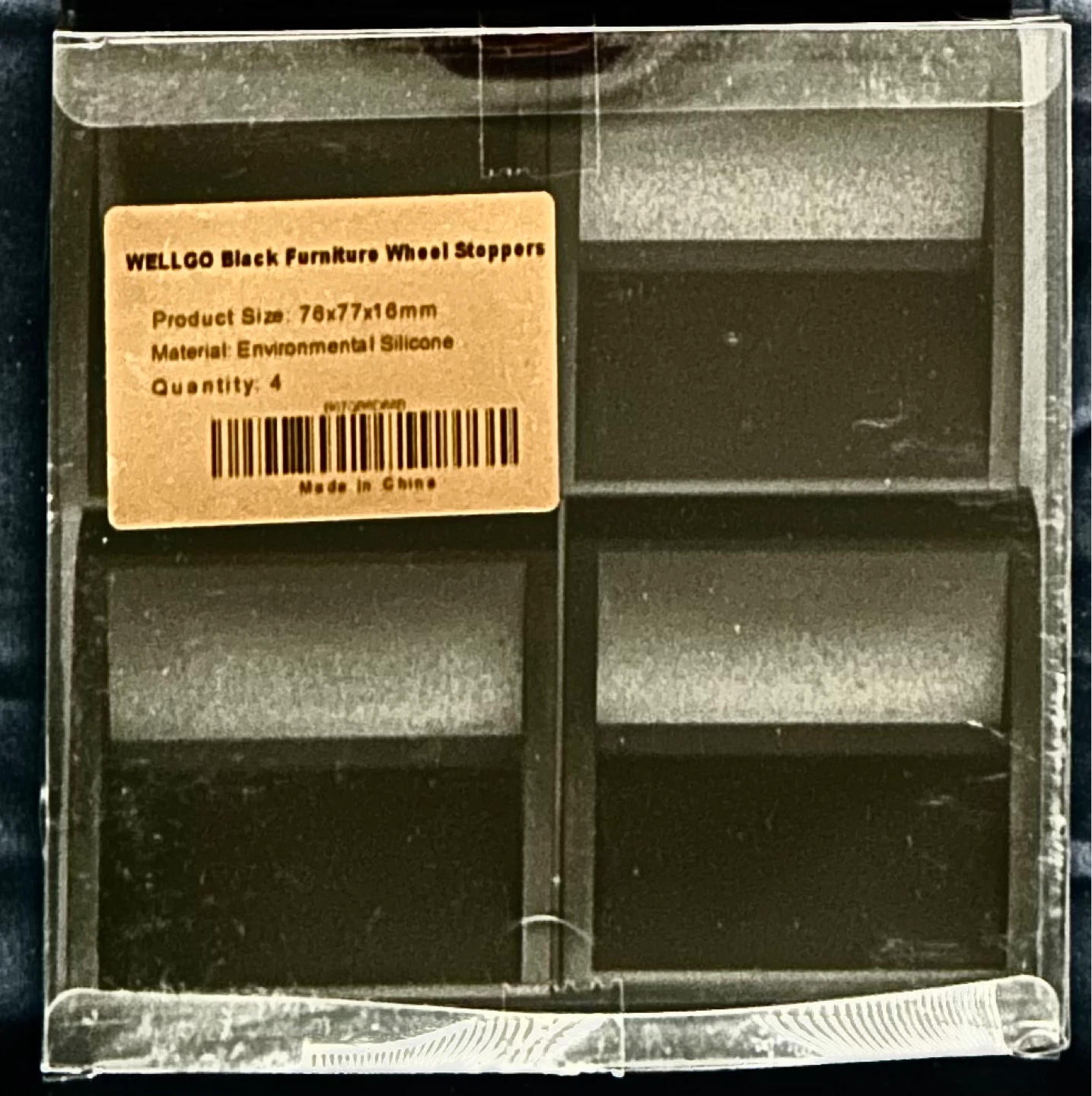 WELLGO Black Furniture Wheel Stoppers (4 Pack) - photo 2