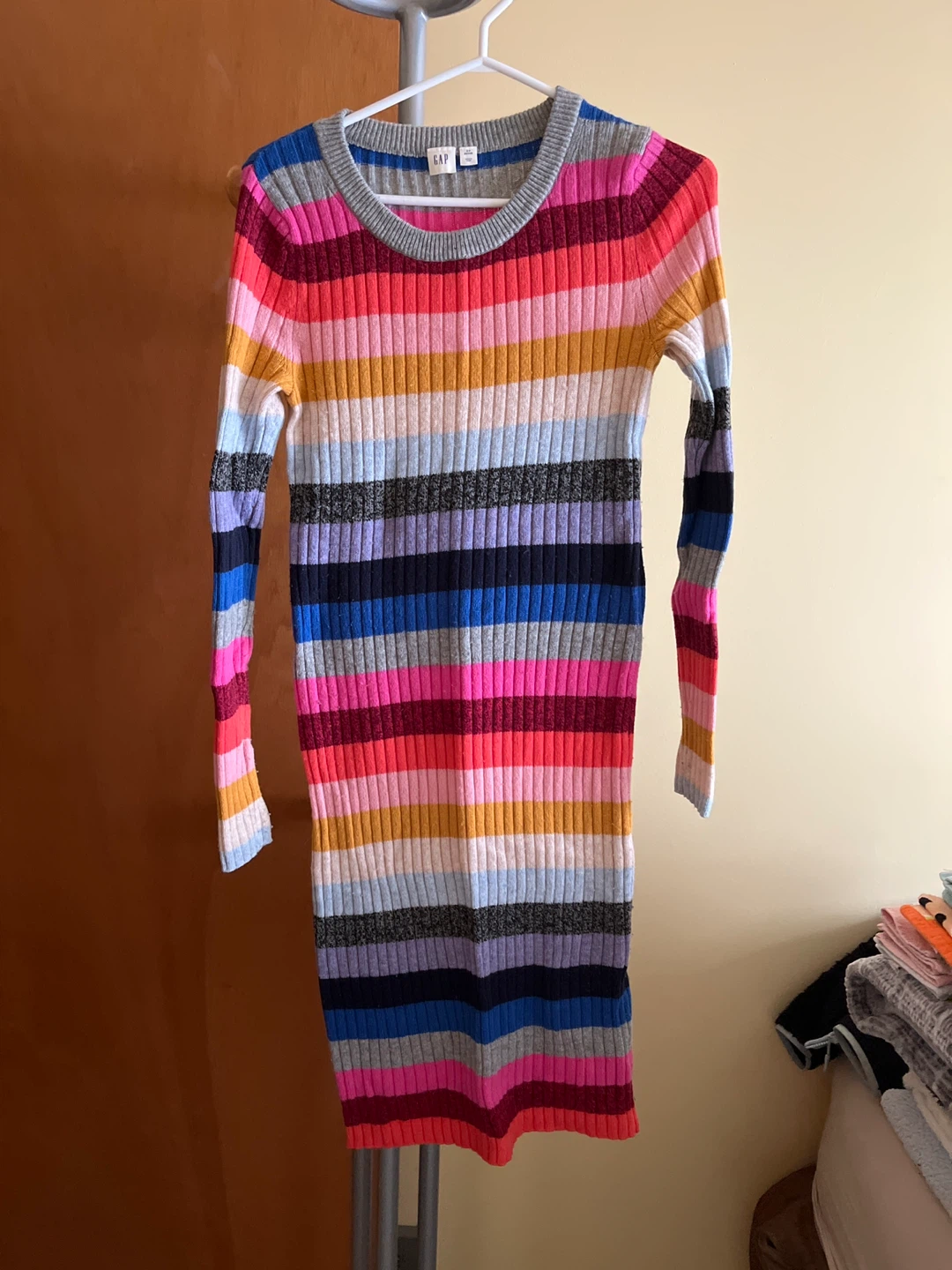 Gap Petite Striped Ribbed Sweater Dress