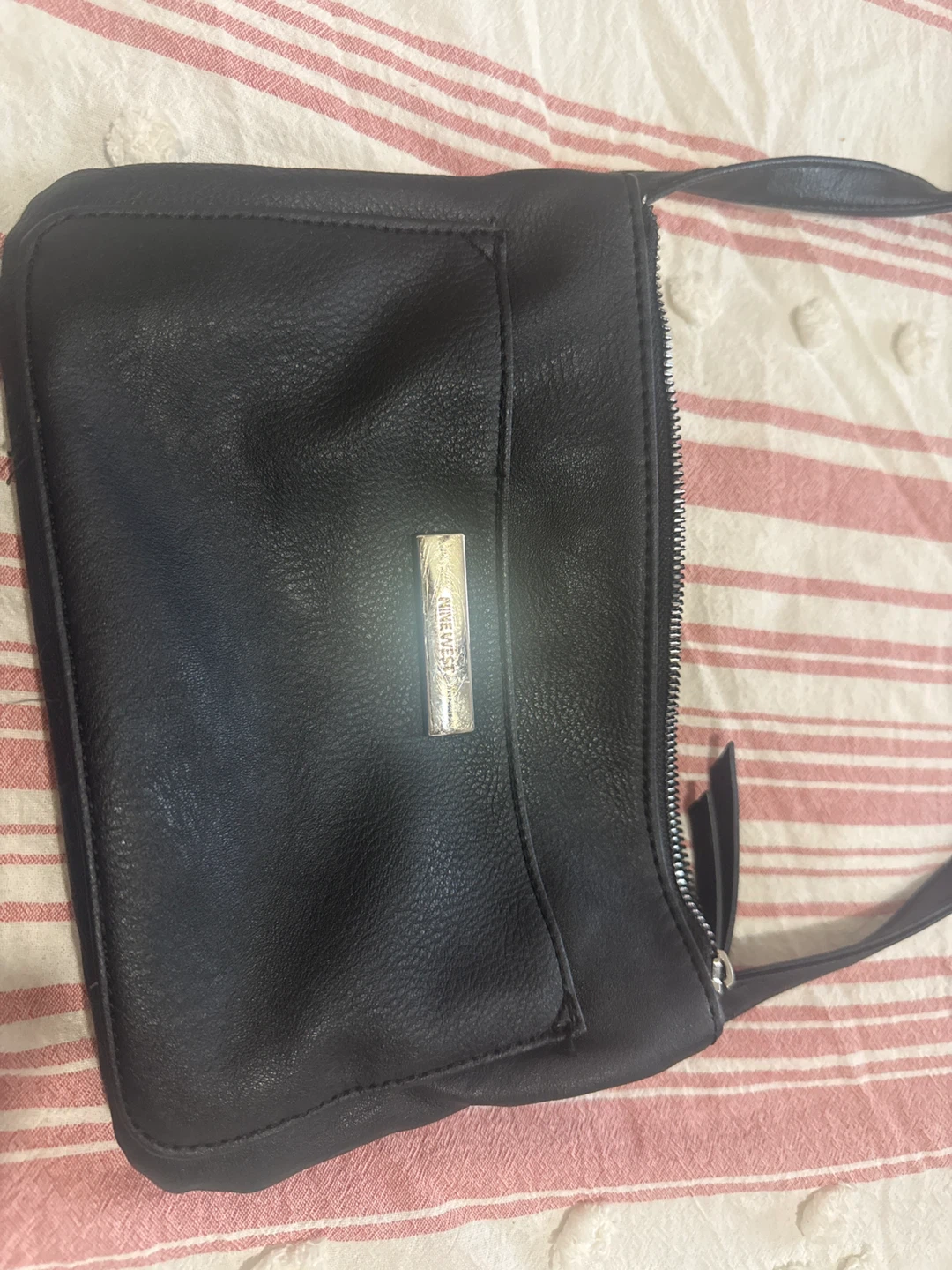 Nine West Black Faux Leather Crossbody Bag