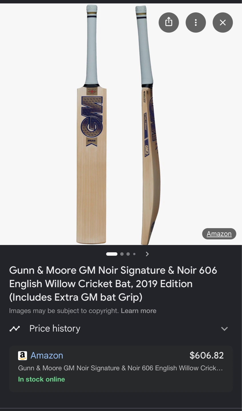 Gunn & Moore GM Noir Signature & Noir 606 English Willow Cricket