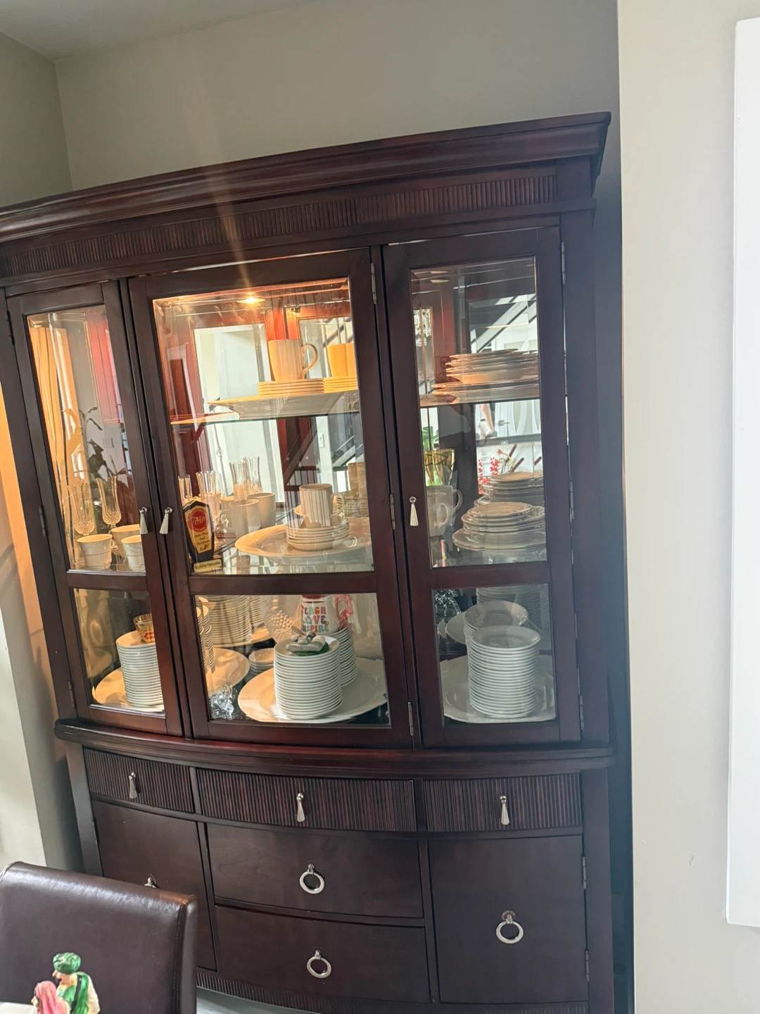 Wooden China Cabinet with Glass Doors - photo 2