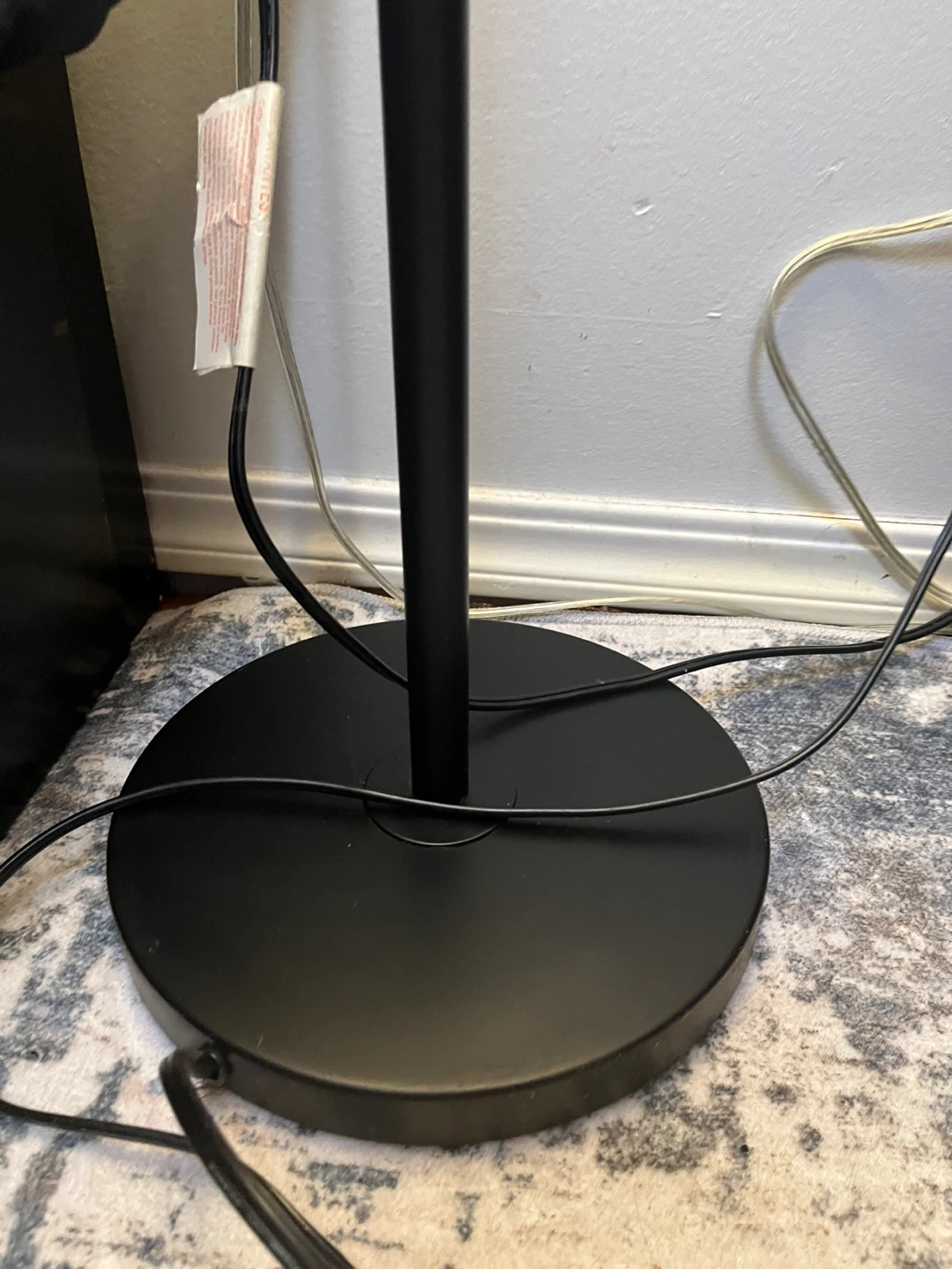 Black Floor Lamp with Beige Shade - photo 3