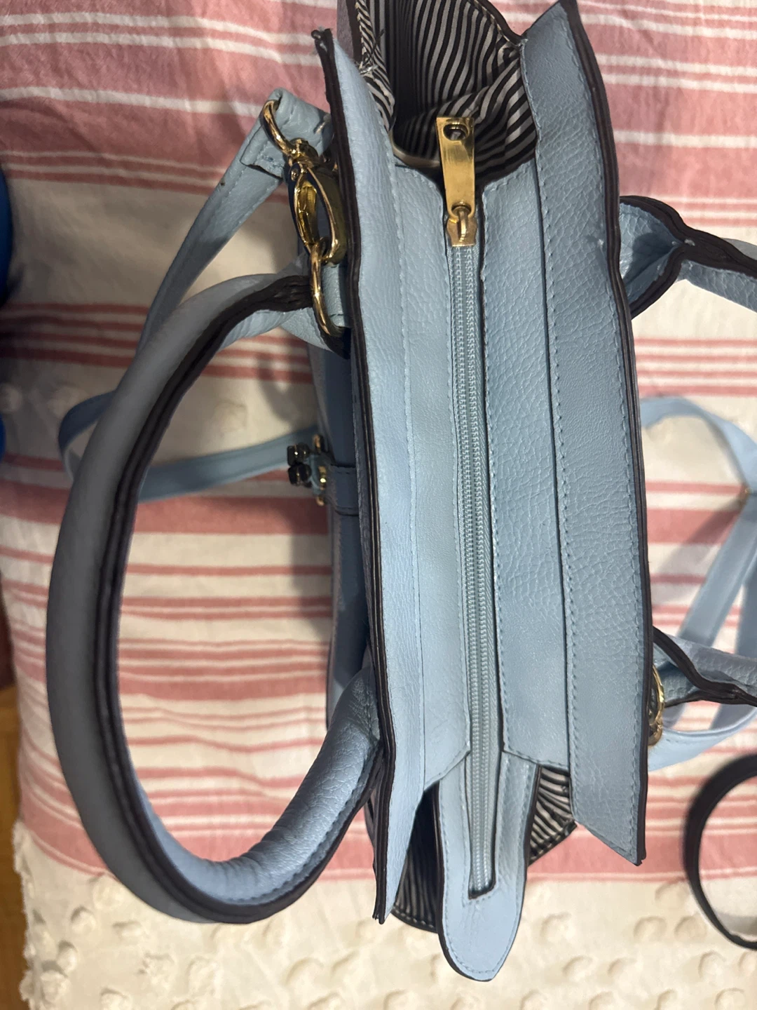 Christian Siriano Pale Blue Satchel Handbag - photo 5