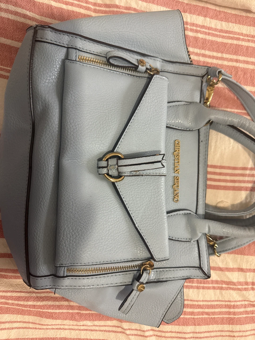 Christian Siriano Pale Blue Satchel Handbag