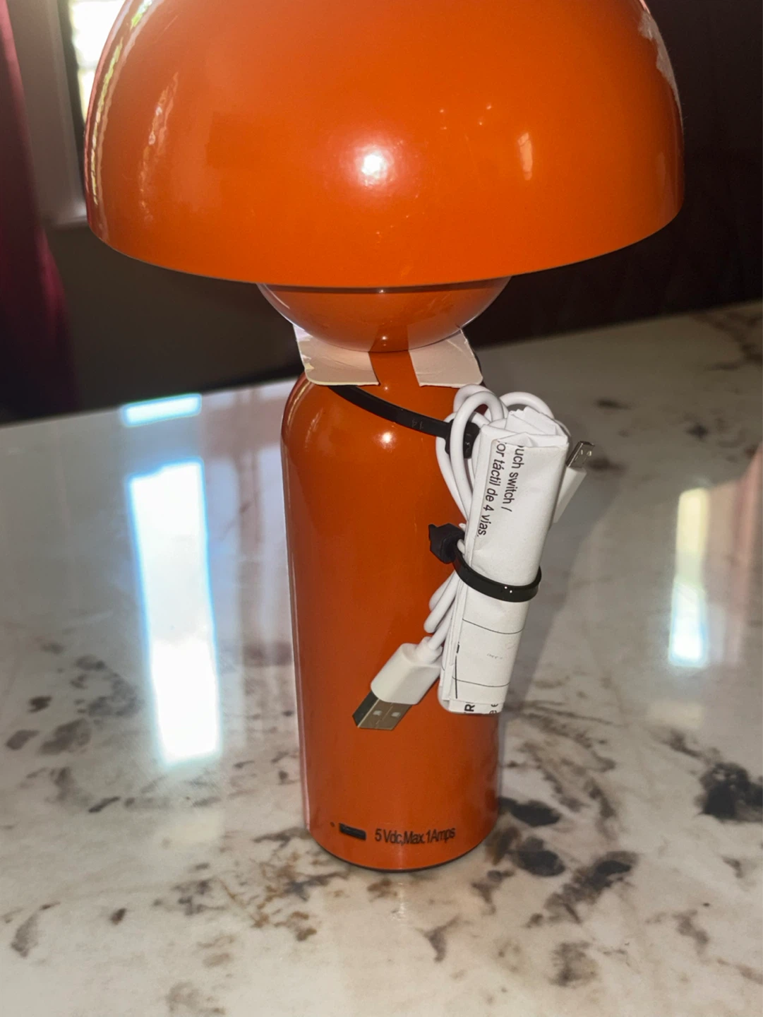 Orange Mushroom Desk Lamp with USB Cord - photo 3