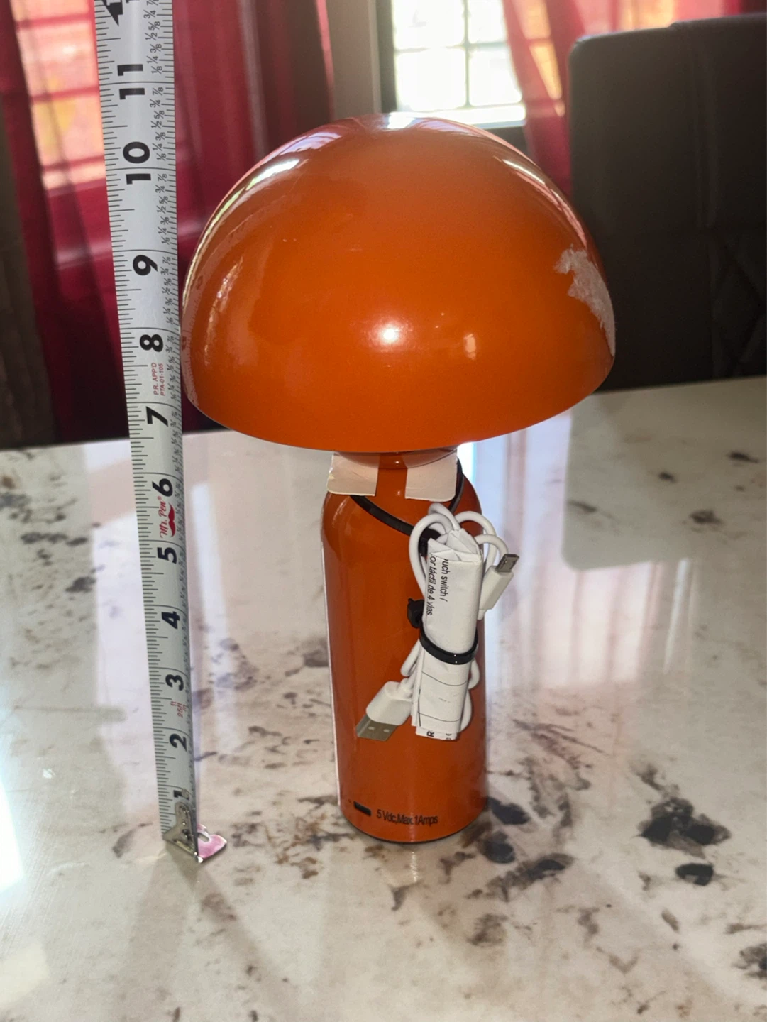 Orange Mushroom Desk Lamp with USB Cord - photo 4