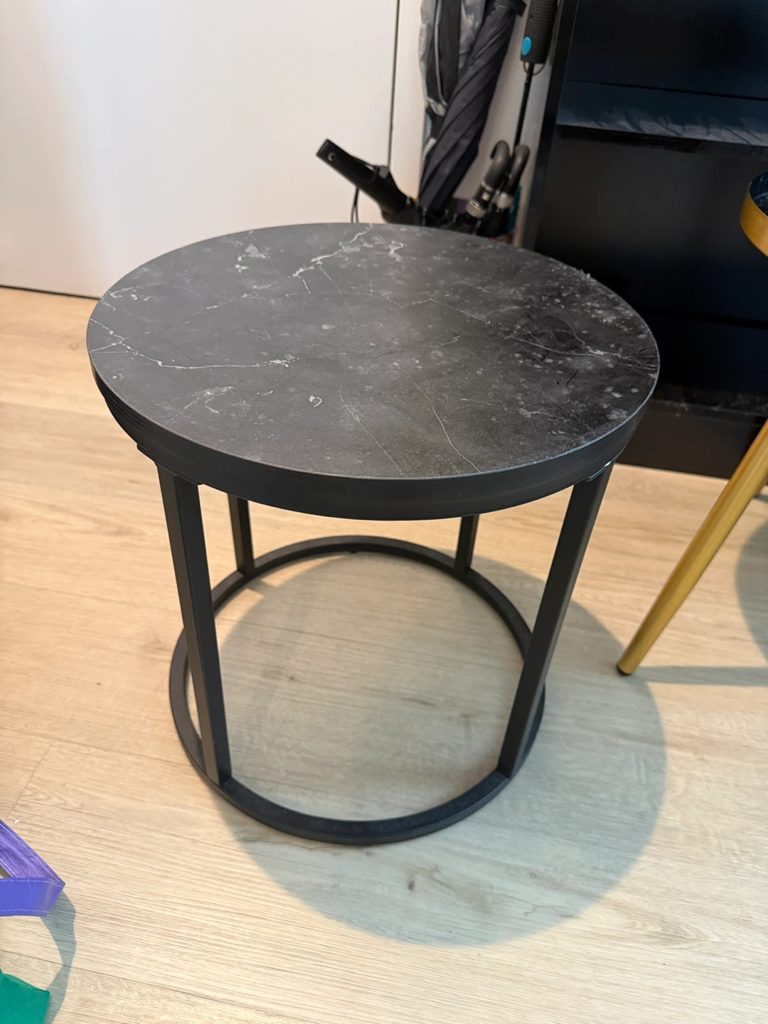 Round Marble Top Side Table
