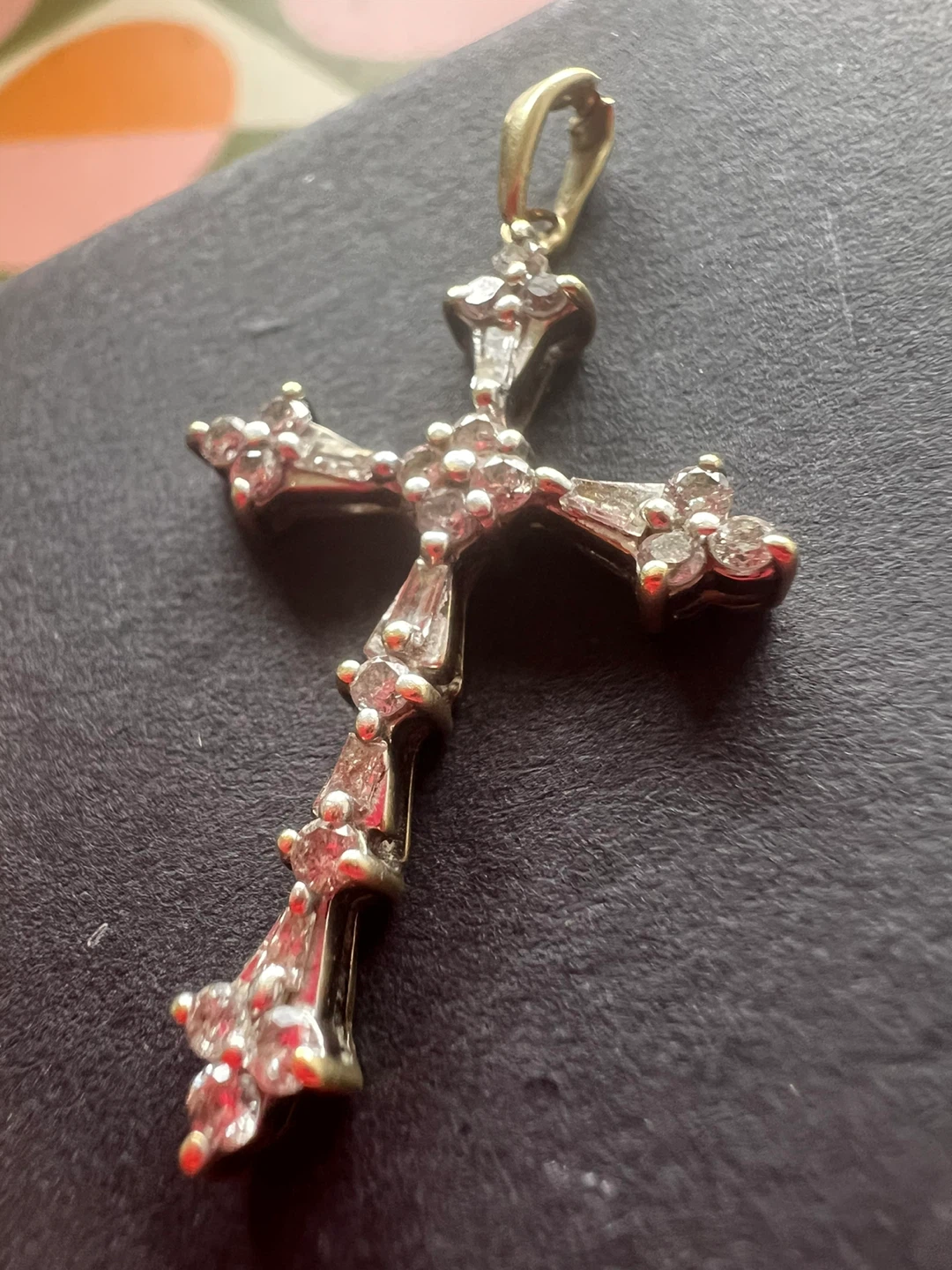 10K Gold Diamond Cross Pendant