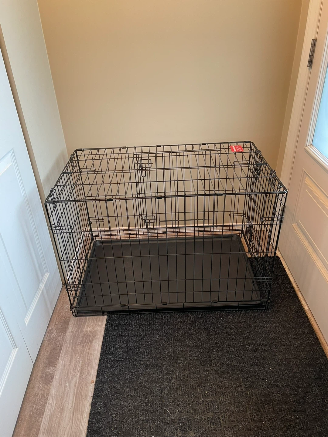 Black Wire Dog Crate with Tray