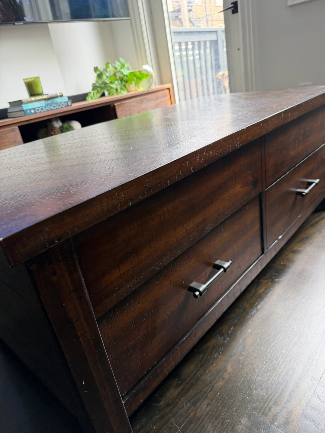 Dark Wood Lift-Top Coffee Table with Storage - photo 3