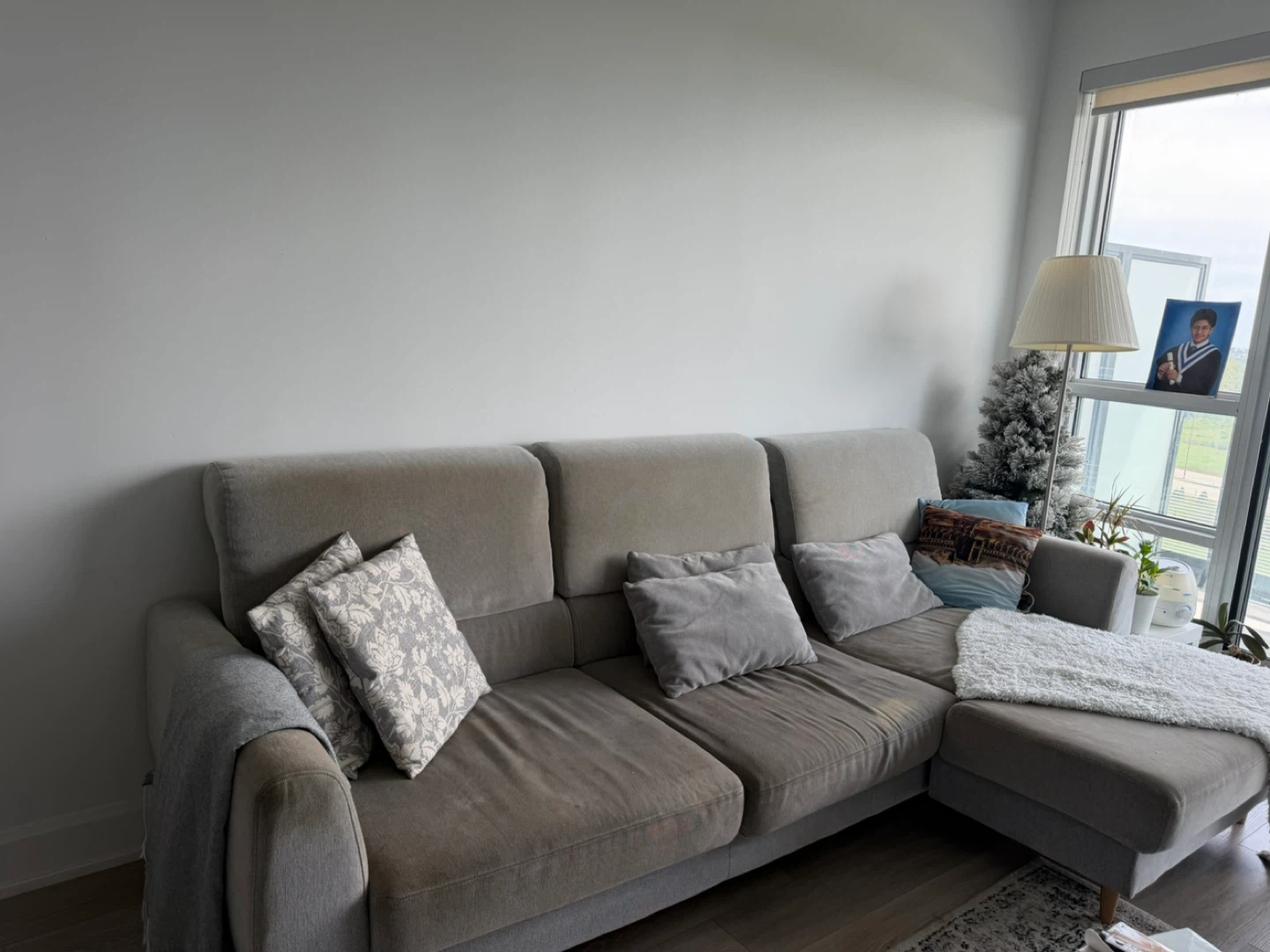Grey Sectional Sofa with Chaise - photo 2