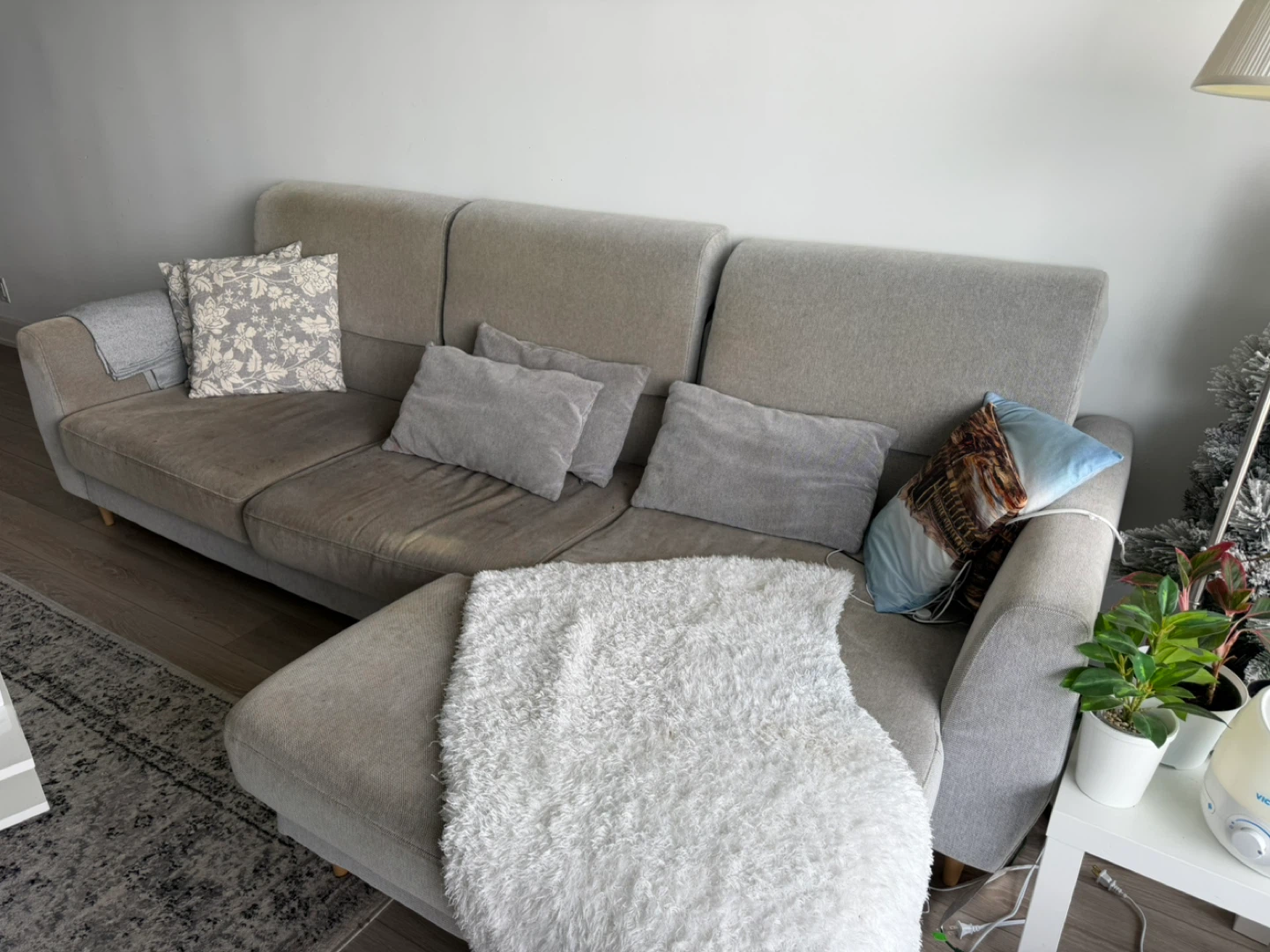 Grey Sectional Sofa with Chaise