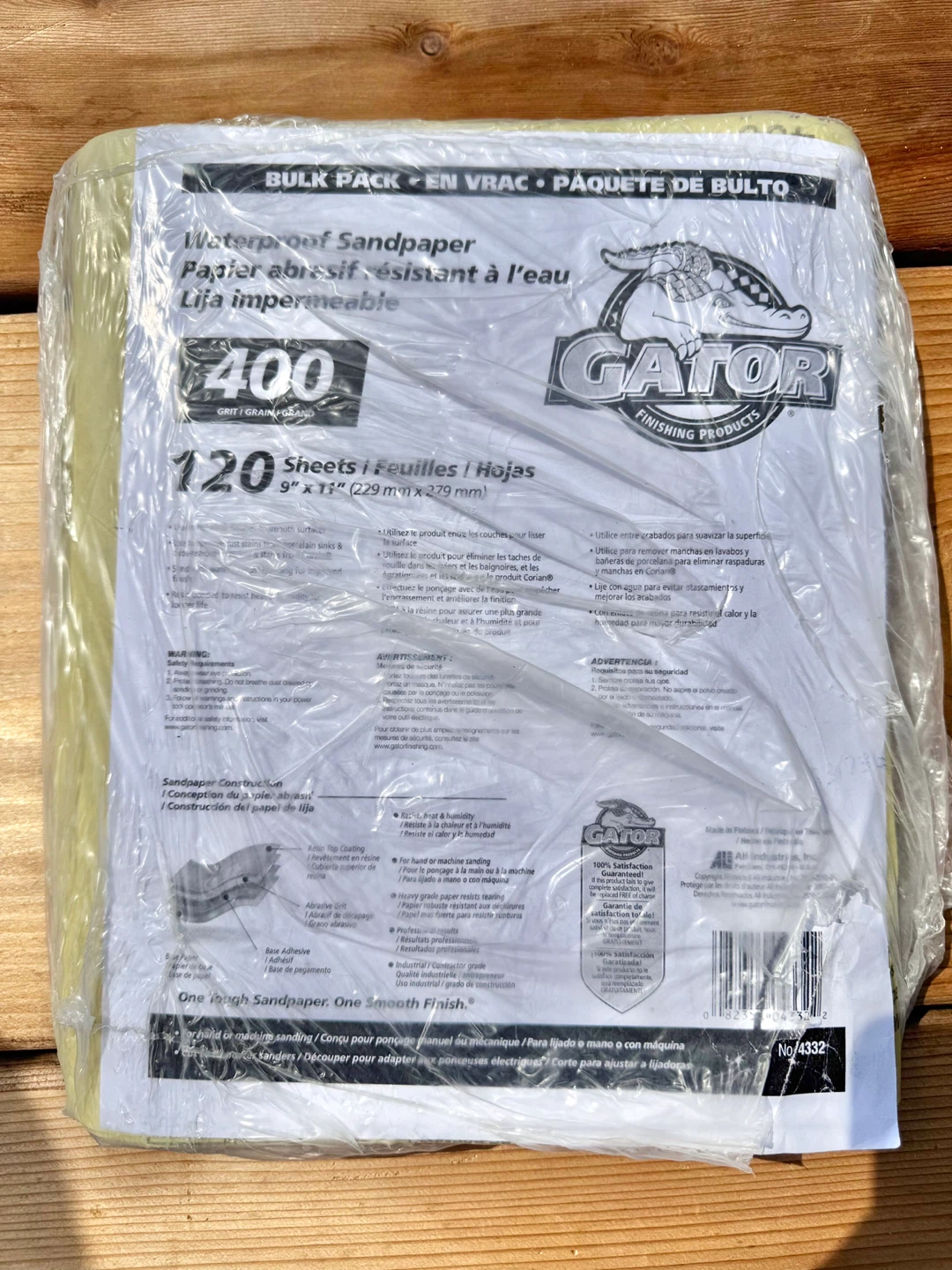 Grit 400 • Waterproof Sandpaper • 9”x11” • $1.5 Each