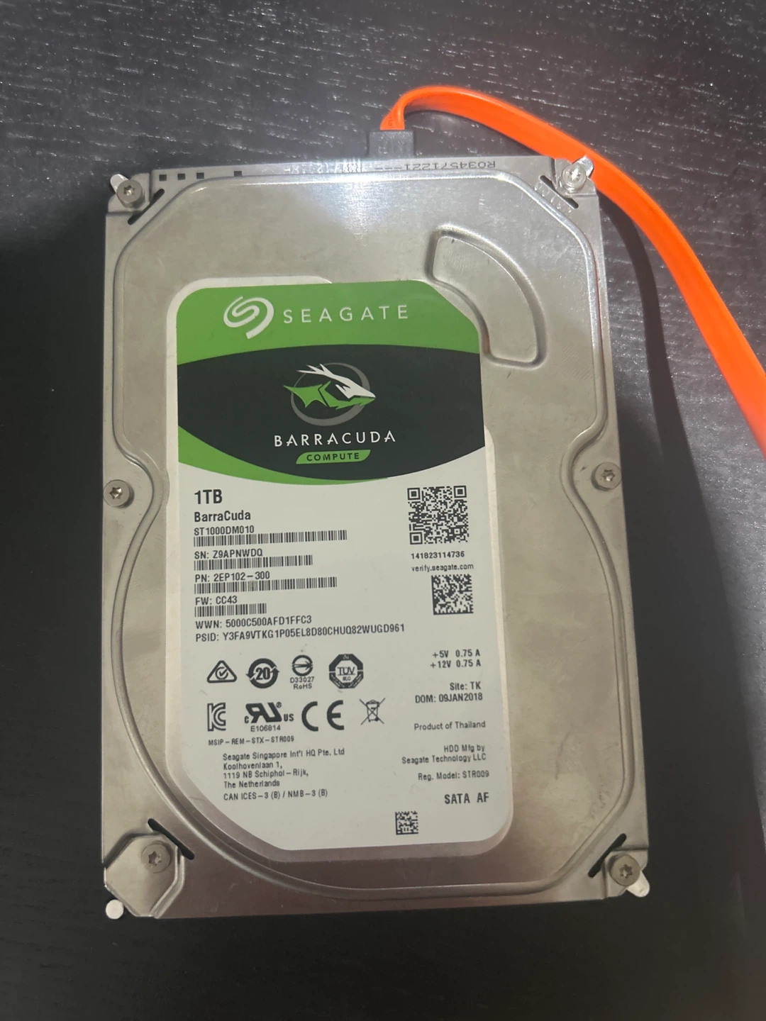Toshiba 500GB SATA & Seagate 1TB BarraCuda Hard Drive and