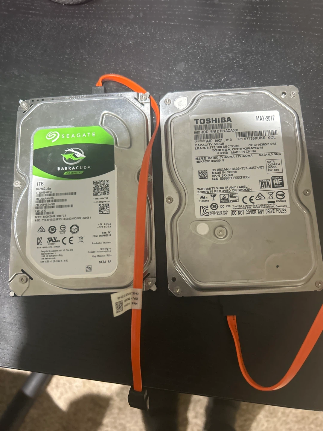 Toshiba 500GB SATA & Seagate 1TB BarraCuda Hard Drive and - photo 3