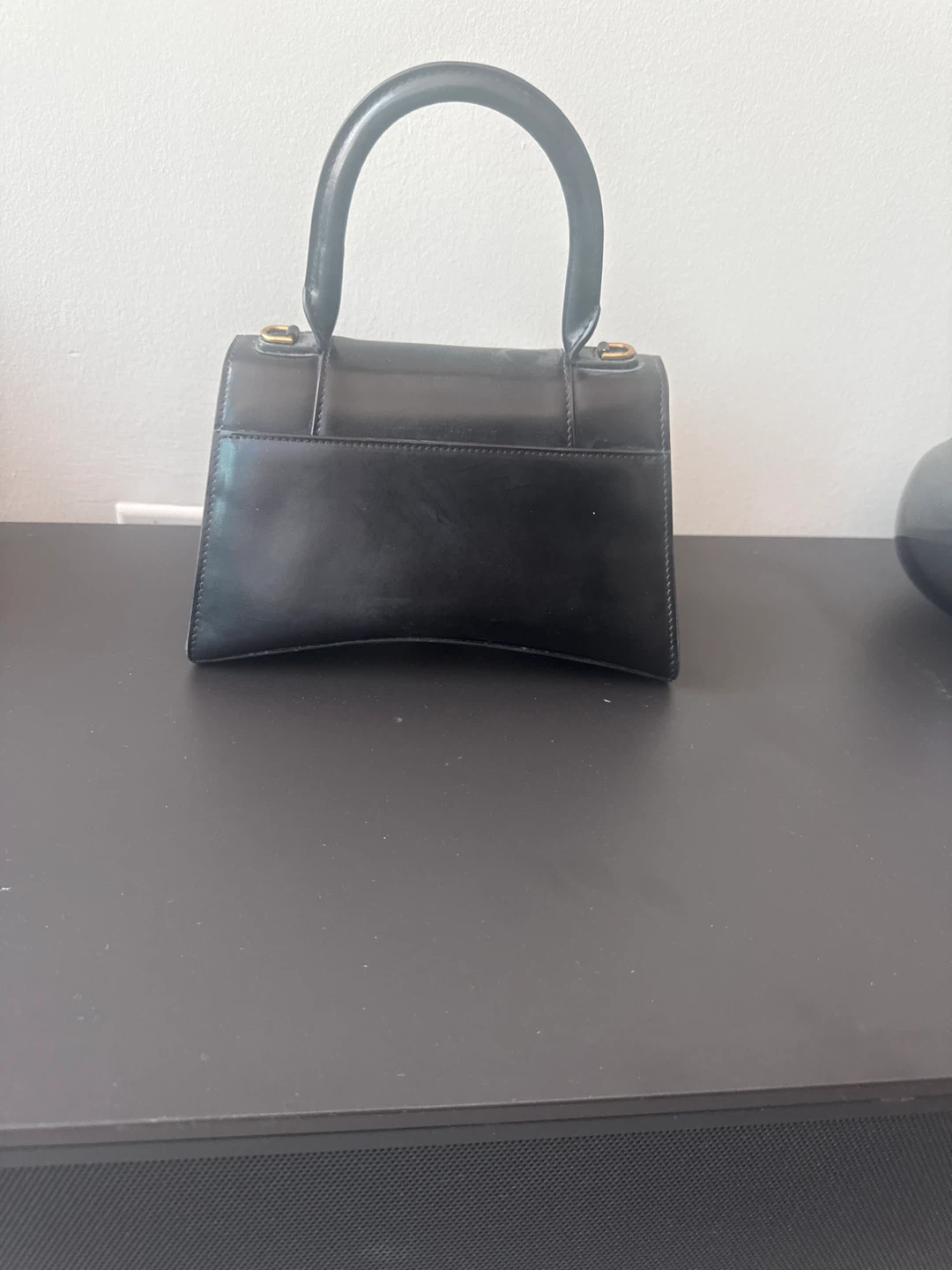 Balenciaga Black Leather Hourglass Top Handle Bag - photo 2
