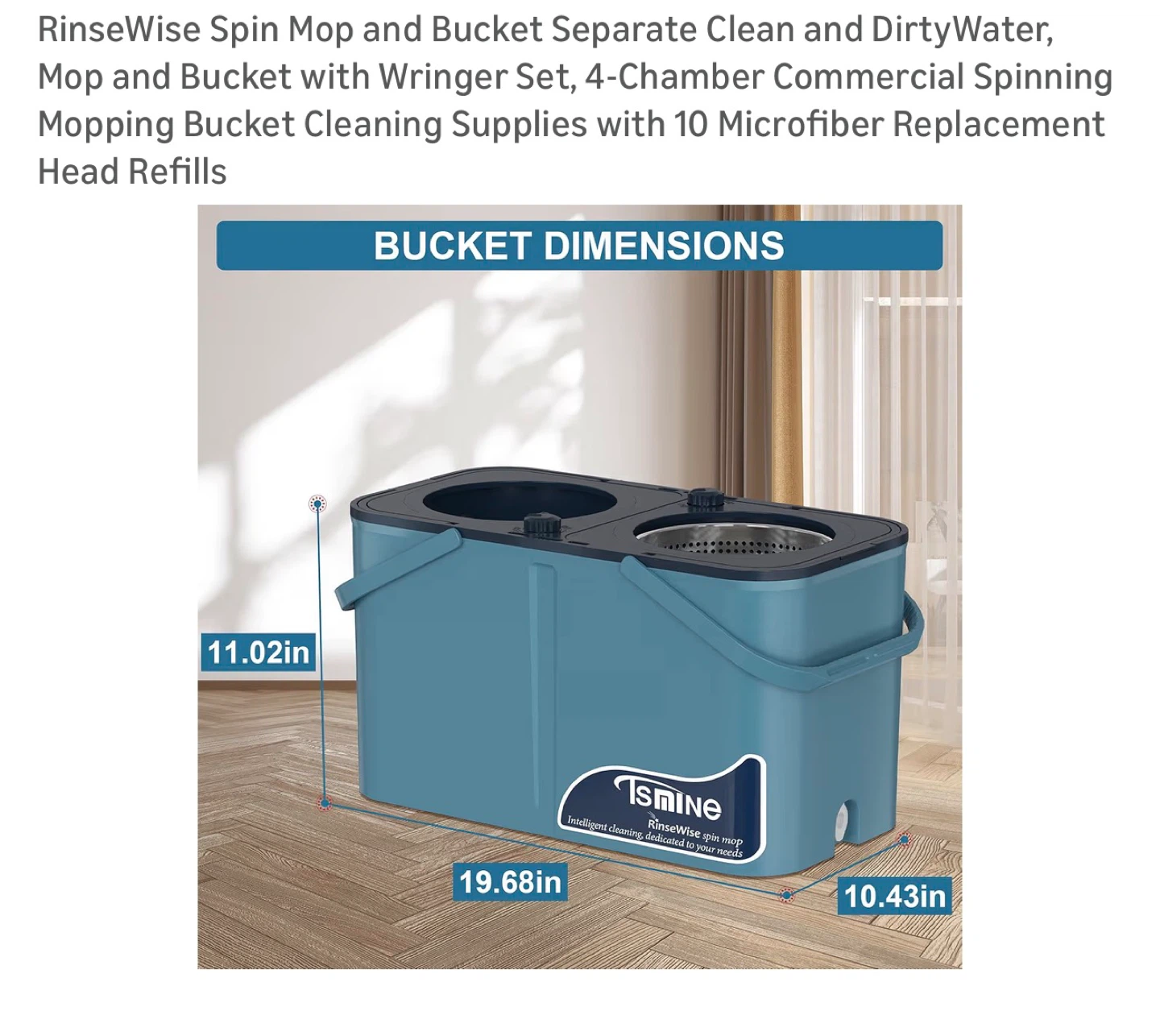 RinseWise Spin Mop and Bucket Set with 10 Refills - photo 2