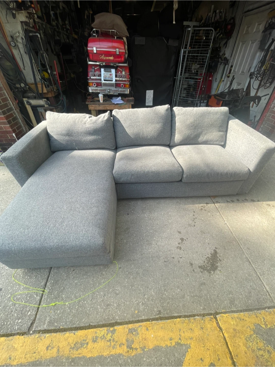 Gray Sectional Sofa with Storage Chaise - photo 2
