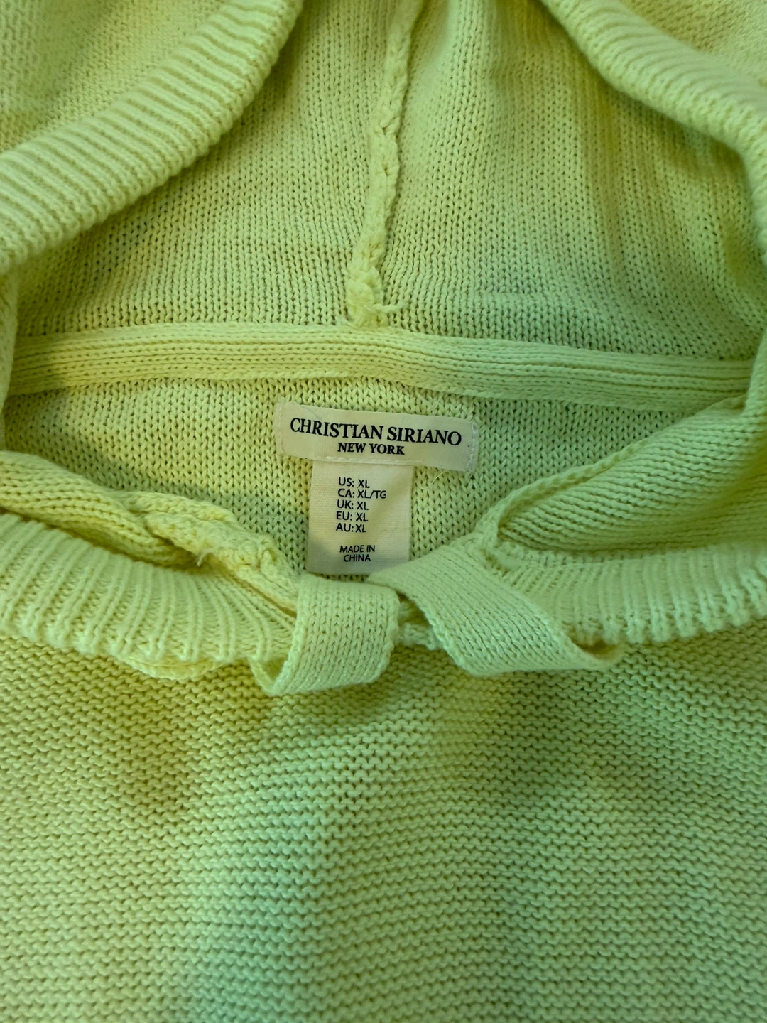 Christian Siriano New York Yellow Knit Hoodie - XL - photo 2