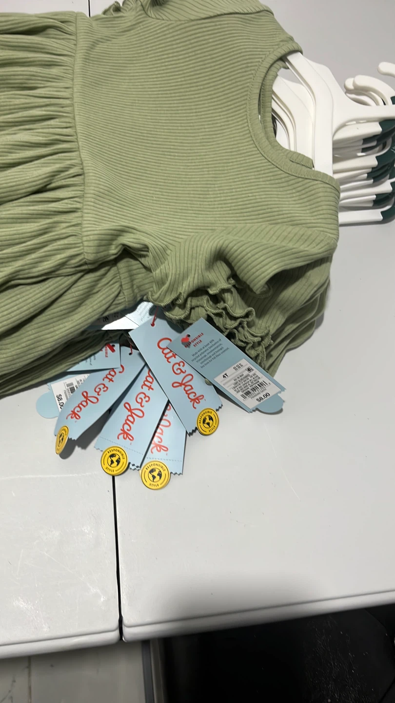 Cat & Jack Girls Ribbed Dress - Green, Size 4T - photo 3