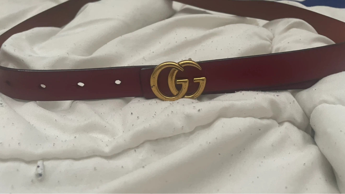 Gucci GG Marmont Belt - Red Leather