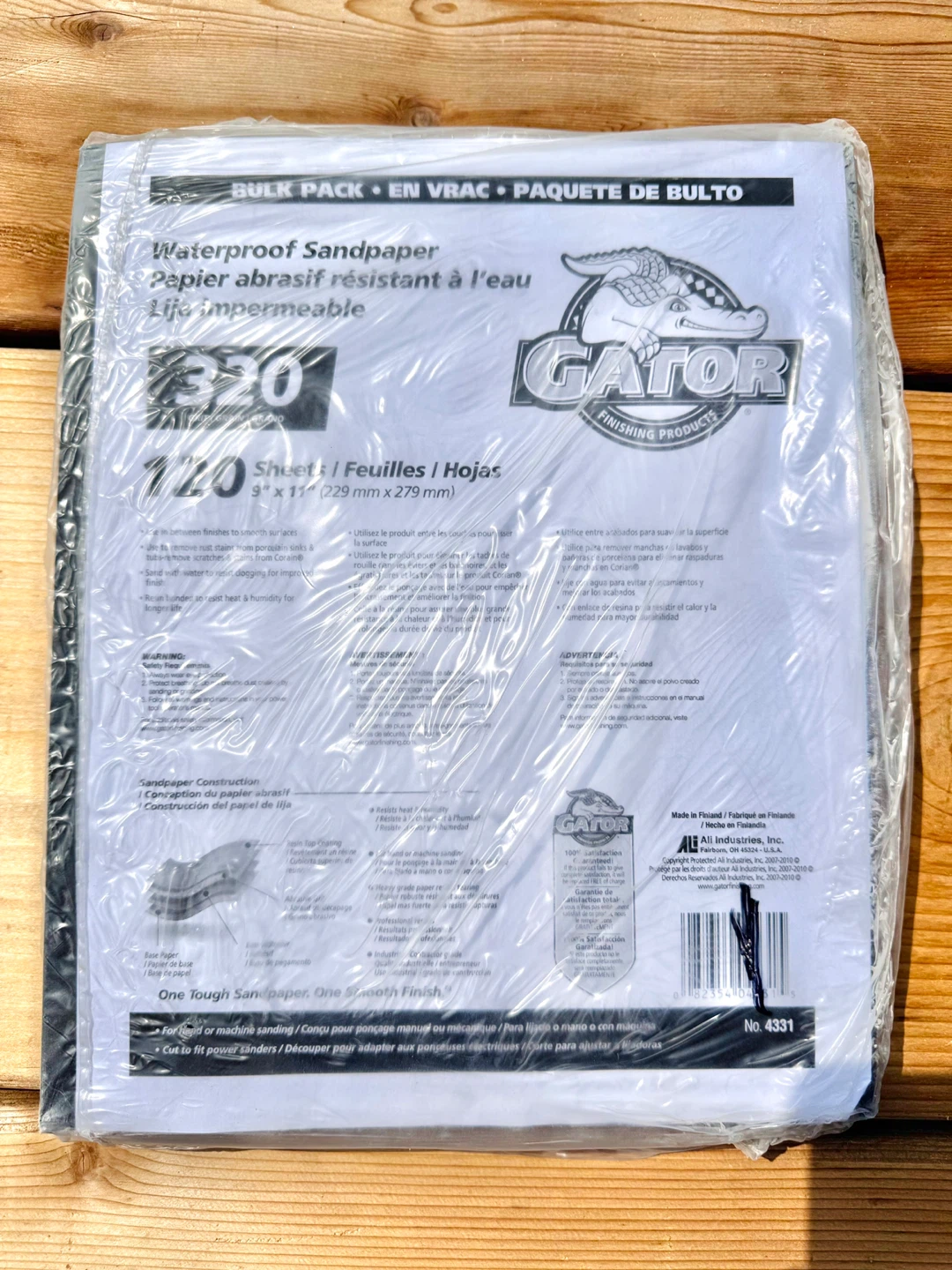 Grit 320 • Waterproof Sandpaper • 9”x11” • $1.5 Each