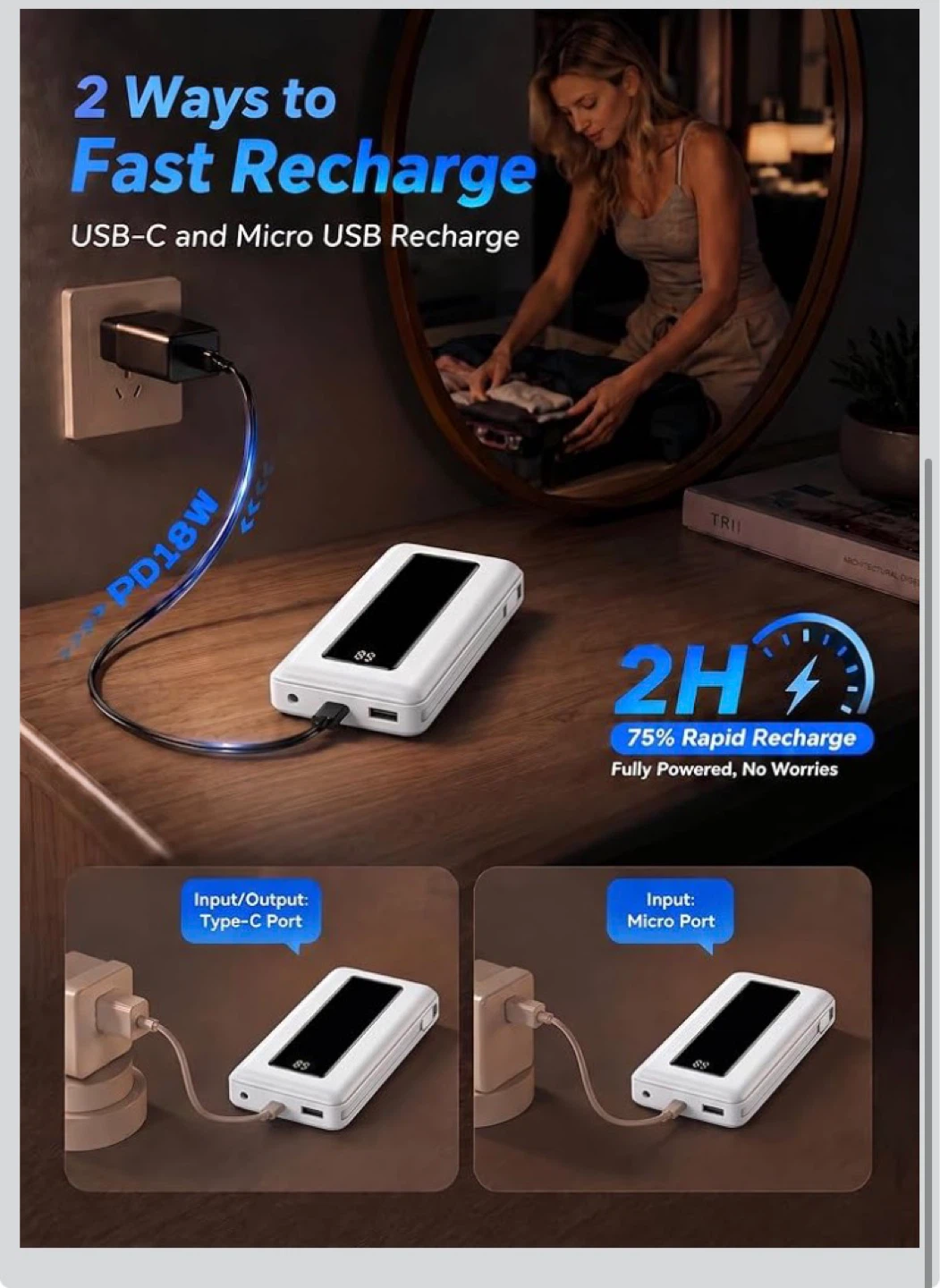 Portable Power Bank 50000mAh White - photo 2