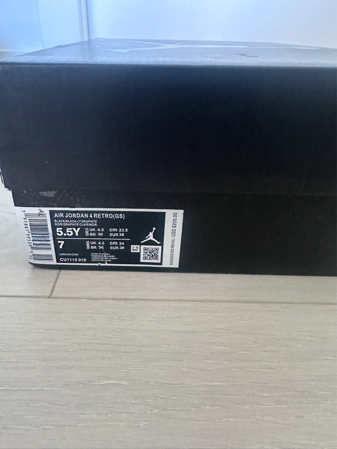Air Jordan 4 Retro (GS) Black/Black-Lt Graphite Sneakers - photo 4