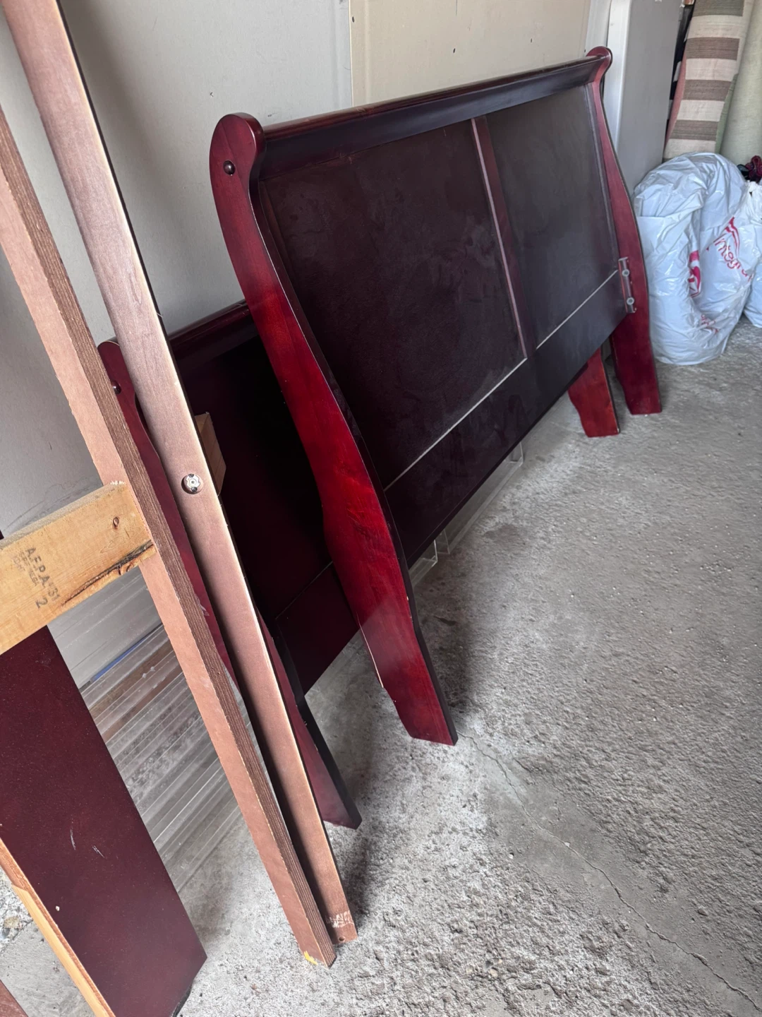 Dark Wood Sleigh Bed Frame