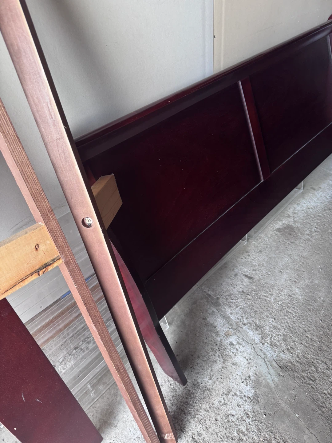Dark Wood Sleigh Bed Frame - photo 3