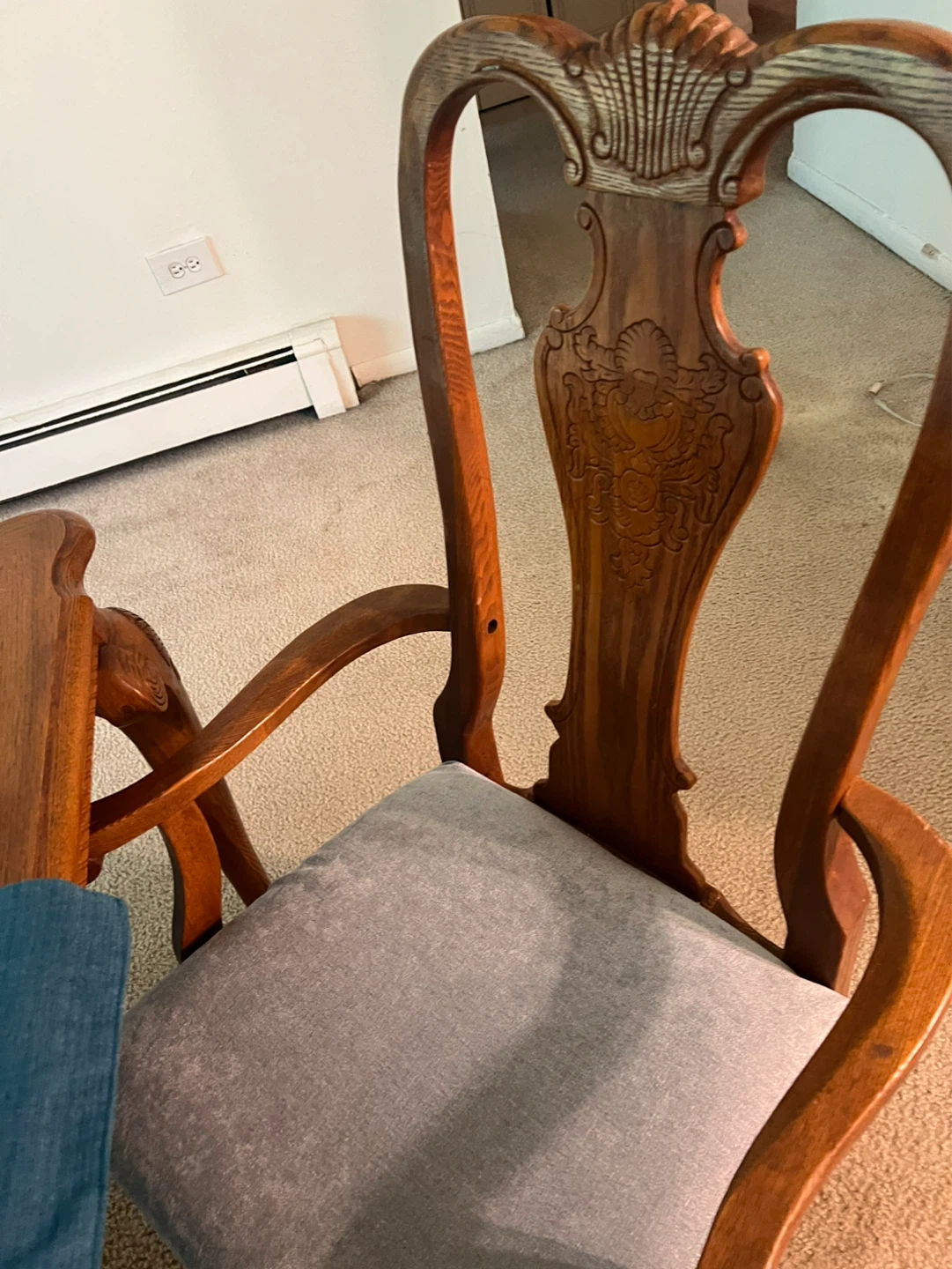 Wooden Dining Table with Upholstered Chairs - photo 2