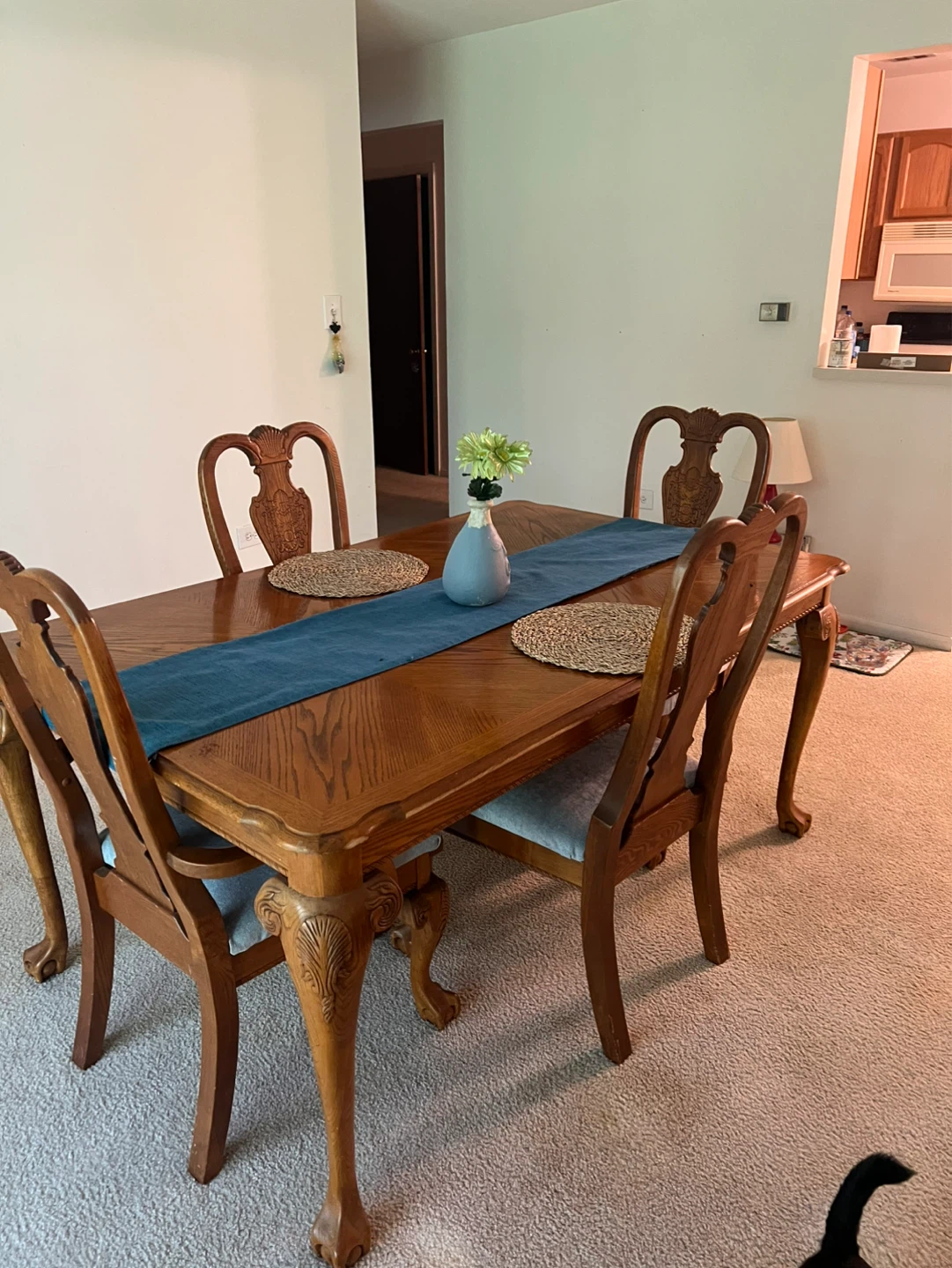 Wooden Dining Table with Upholstered Chairs - photo 3