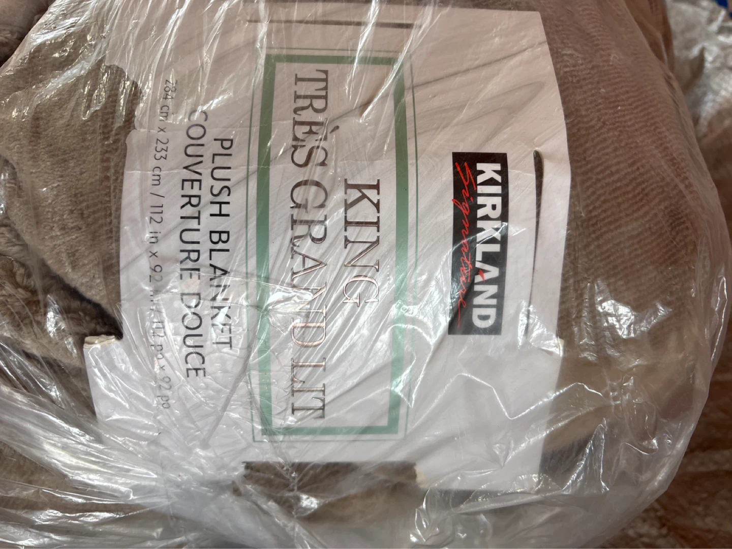 Kirkland Signature King Plush Blanket - brown