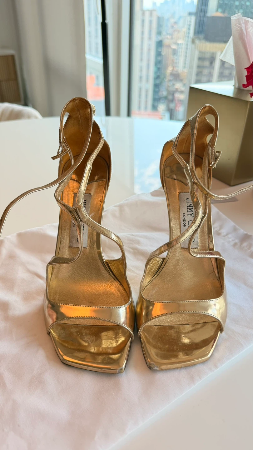 Jimmy Choo Metallic Gold Sandals 36.5 EU - photo 2