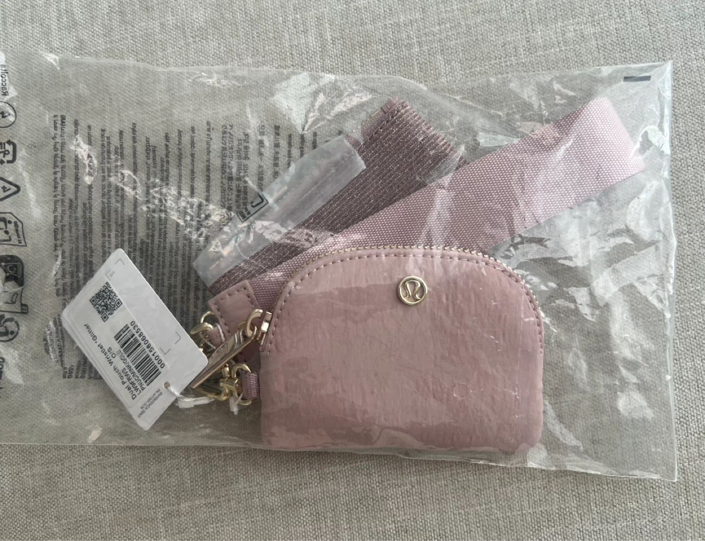 Lululemon Dual Pouch Wristlet Glitter Pink
