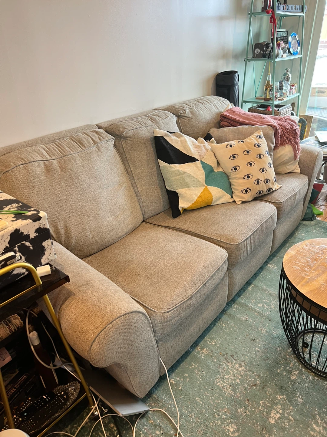 3-Seater Sofa with Recliners in Light Gray Fabric - photo 4
